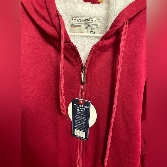 NEW Unisex Rich red fleece-lined jacket - Picture 2 of 2